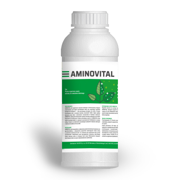 Aminovital - nawóz z aminokwasami. działa jako biostymulator podczas okresów związanych ze stresem biotycznym lub abiotycznym.